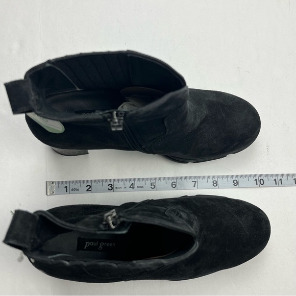 Paul Green Heeled Suede Black Booties Womens Size US 8.5‎ UK 6 Side Zipper NEW - Picture 5 of 11